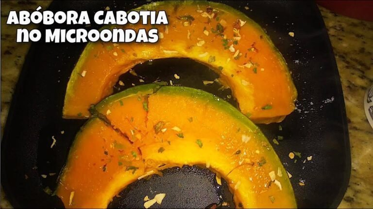 abobora cabotia cozinhando no micro ondas