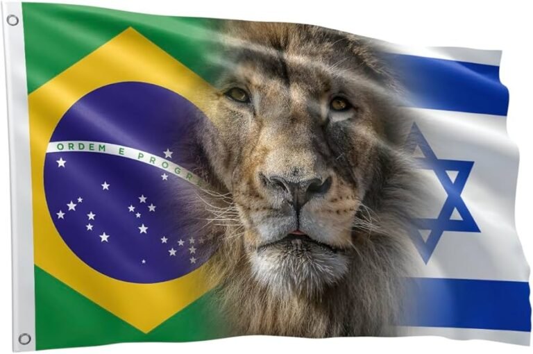 bandeira do brasil e de israel entrelacadas