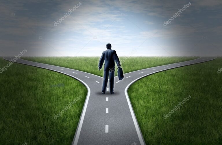 caminho bifurcado simbolizando escolhas de palavras