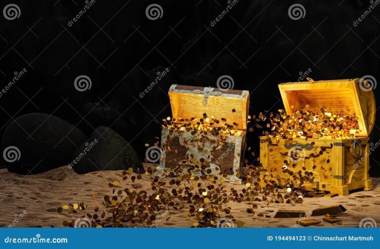 cofres vazios com moedas espalhadas