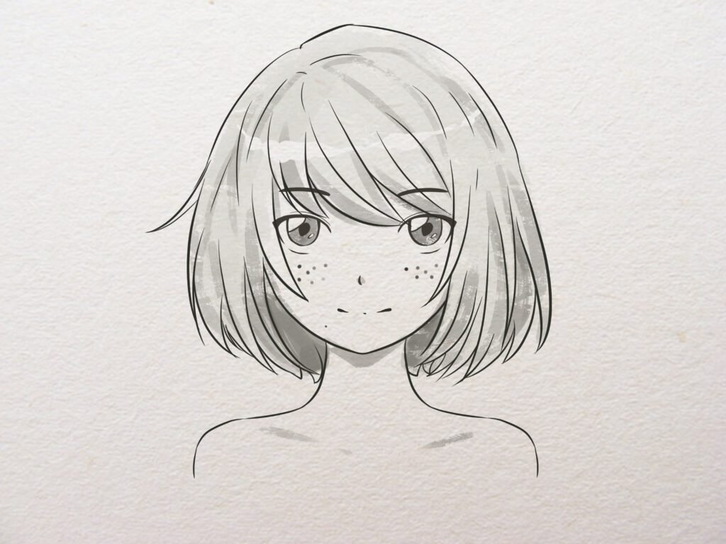 Como Encontrar Referências de Anime para Melhorar Seus Desenhos 1 desenho de personagem de anime em processo