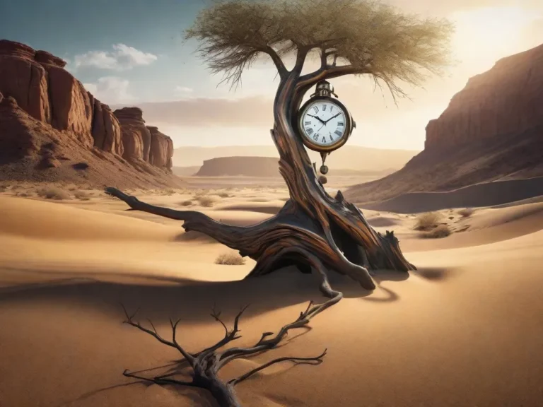 deserto com um relogio derretendo
