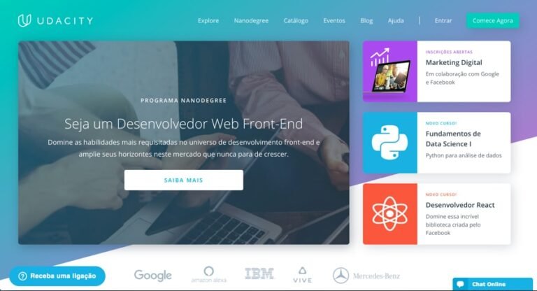 design limpo de site minimalista