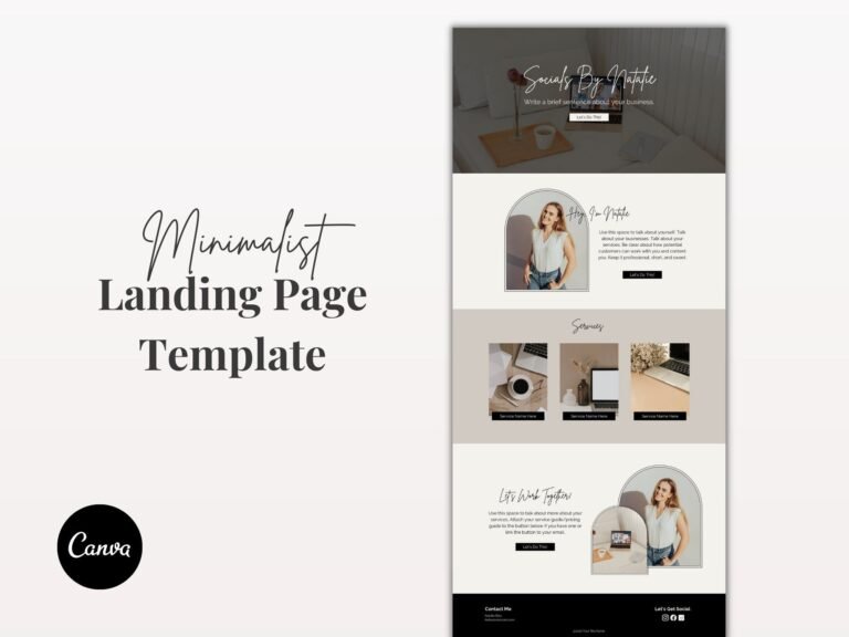 design minimalista de uma landing page