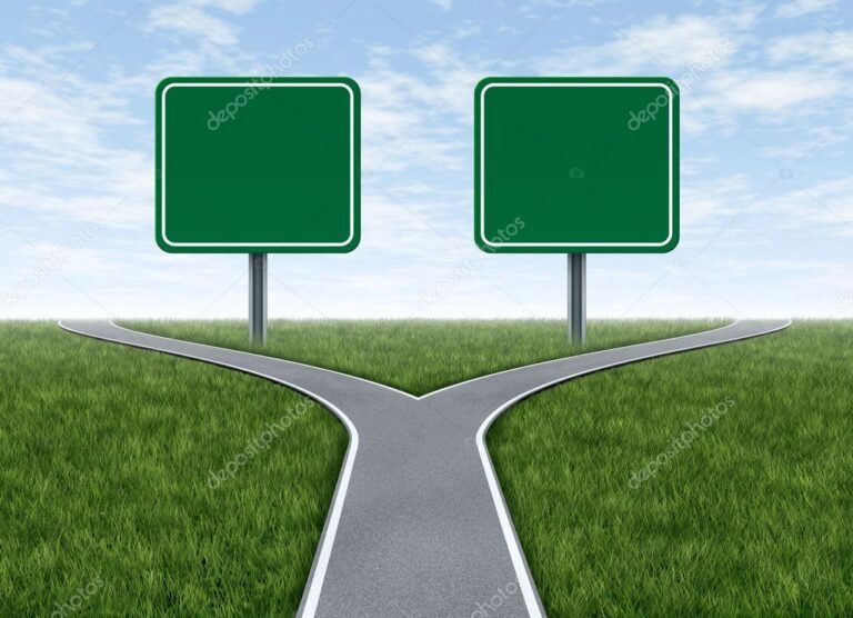 duas estradas uma placa de orientacao