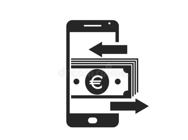 ilustracao de um smartphone com transacoes financeiras