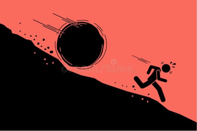 Como Aristóteles Explica o Movimento e a Mudança das Coisas 30 ilustracao de uma bola rolando em uma ladeira