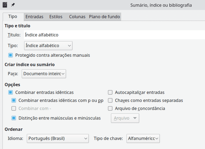 Por que aparece a mensagem “Nenhuma entrada de sumário foi encontrada”