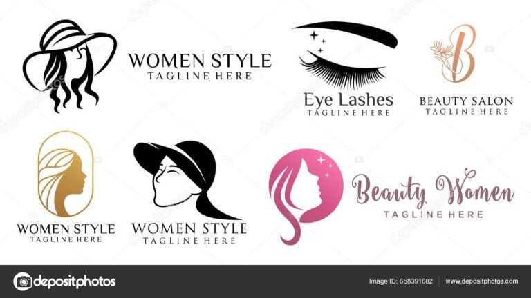 logo estilizado com elementos de beleza