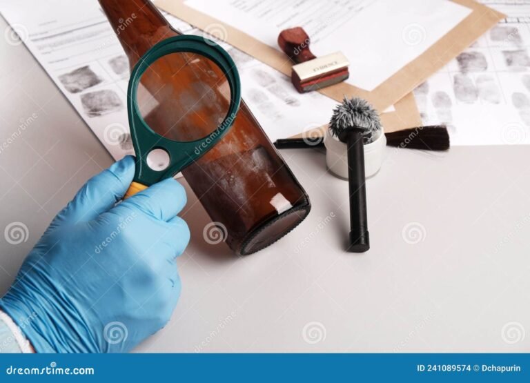 lupa sobre evidencias forenses em laboratorio