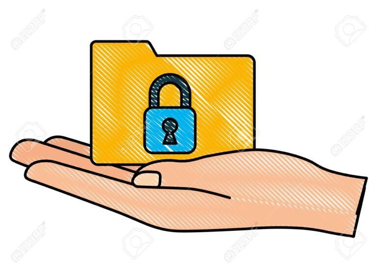 maos segurando um cadeado sobre documentos