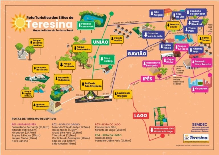 mapa com rotas de recife a teresina