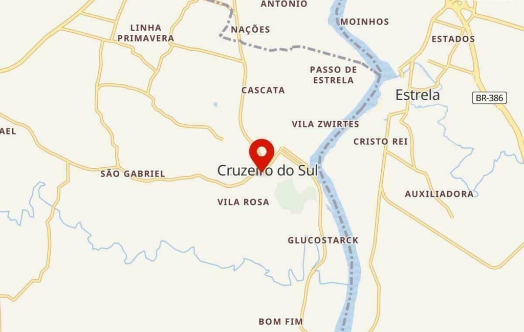 mapa de cruzeiro do sul rio grande do sul