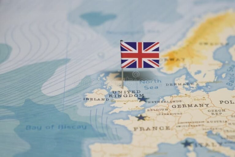 mapa do mundo com bandeira do reino unido