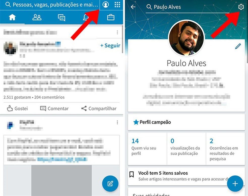 pessoa atualizando perfil no linkedin