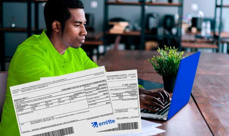 pessoa emitindo um boleto bancario
