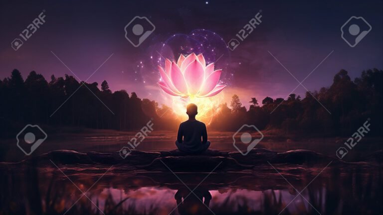 pessoa meditando em ambiente tranquilo