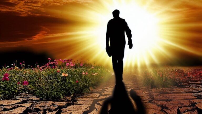 pessoas caminhando rumo a um horizonte inspirador