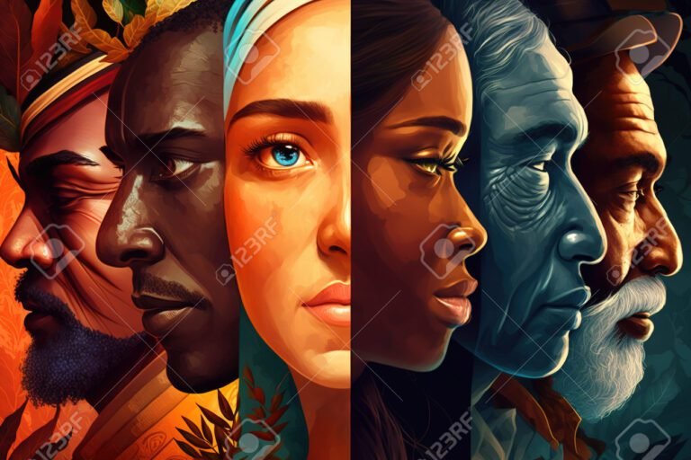 retrato de diversas etnias humanas