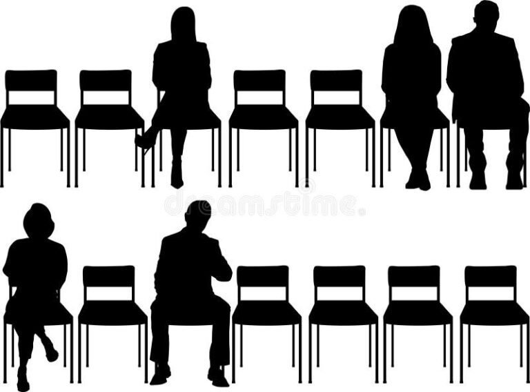 silhuetas de pessoas em um ambiente vazio