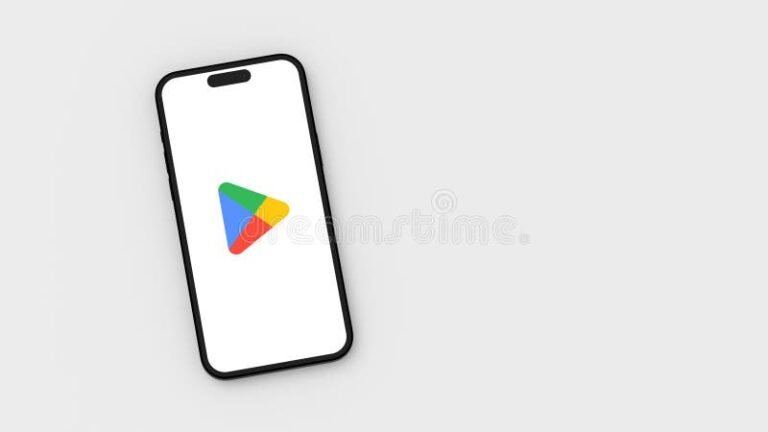 tela de smartphone com icone do google play