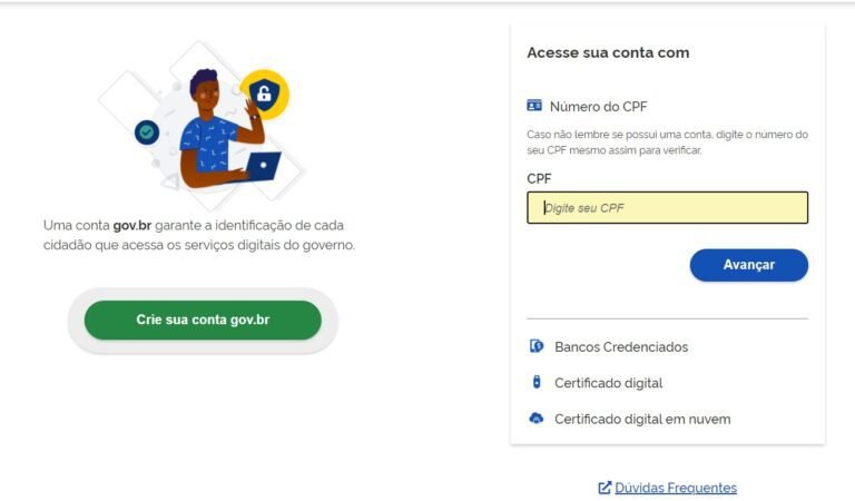 Como Acessar a Página do Participante Pelo Site Gov.br 21 tela do site gov br com acesso destacado